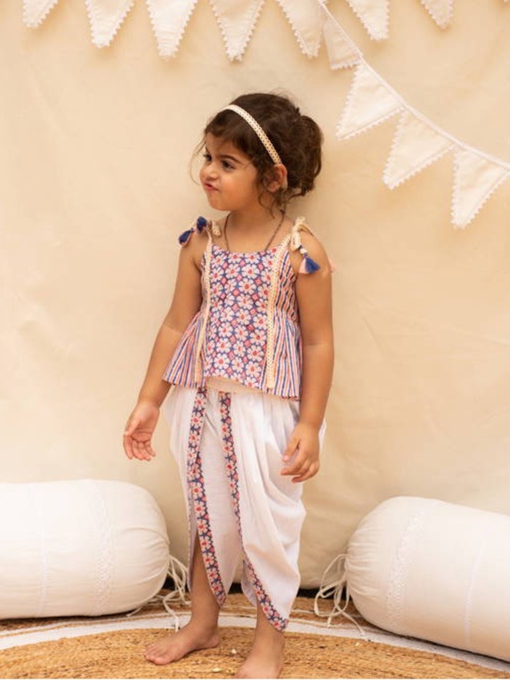 Plumcheeks Meera Dhoti Crop-Top Set